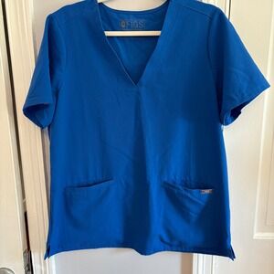 FIGS Women Large Casma 3 Pocket Scrub Top Blue FW1100 1289 Technical Collection